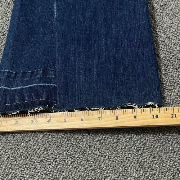 Grace In LA Jeans Womens Size 27 Blue Denim Easy Fit Raw Hem Flare Y2K Grunge - Picture 2 of 12